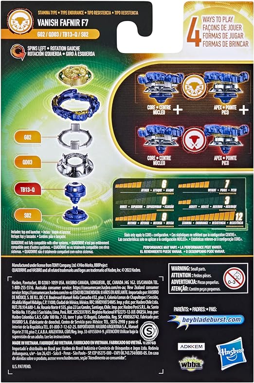 Beyblade Burst QuadDrive Vanish Fafnir F7 Starter Pack