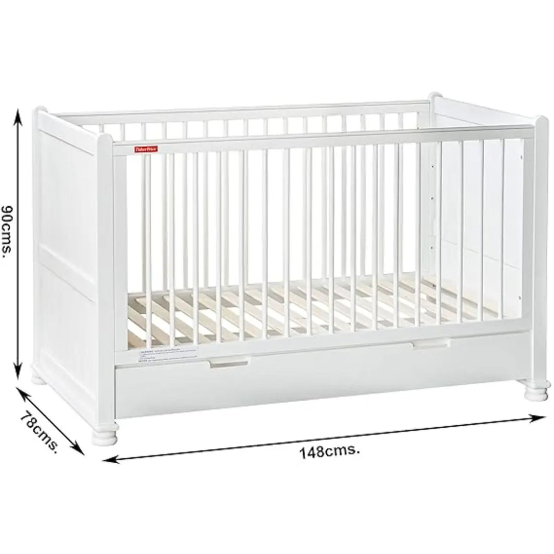 Fisher-Price Georgia Crib Cum Toddler Bed (White)