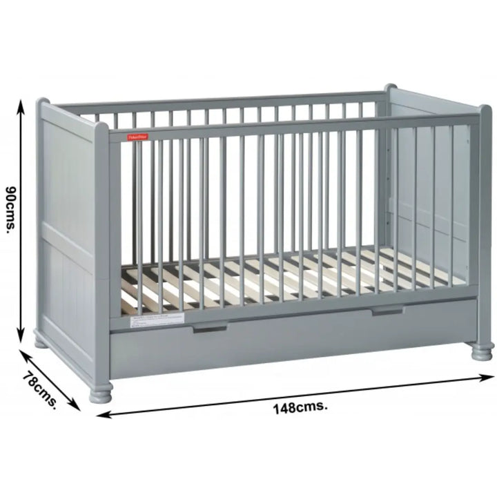 Fisher-Price Georgia Crib Cum Toddler Bed (Grey)