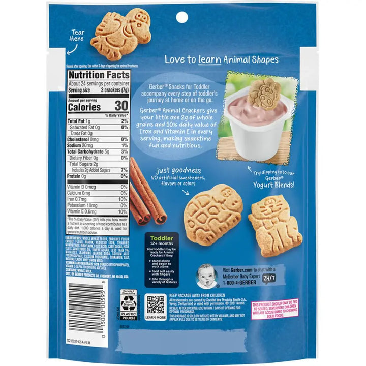 Gerber Animal Crackers Cinnamon Graham (170g)