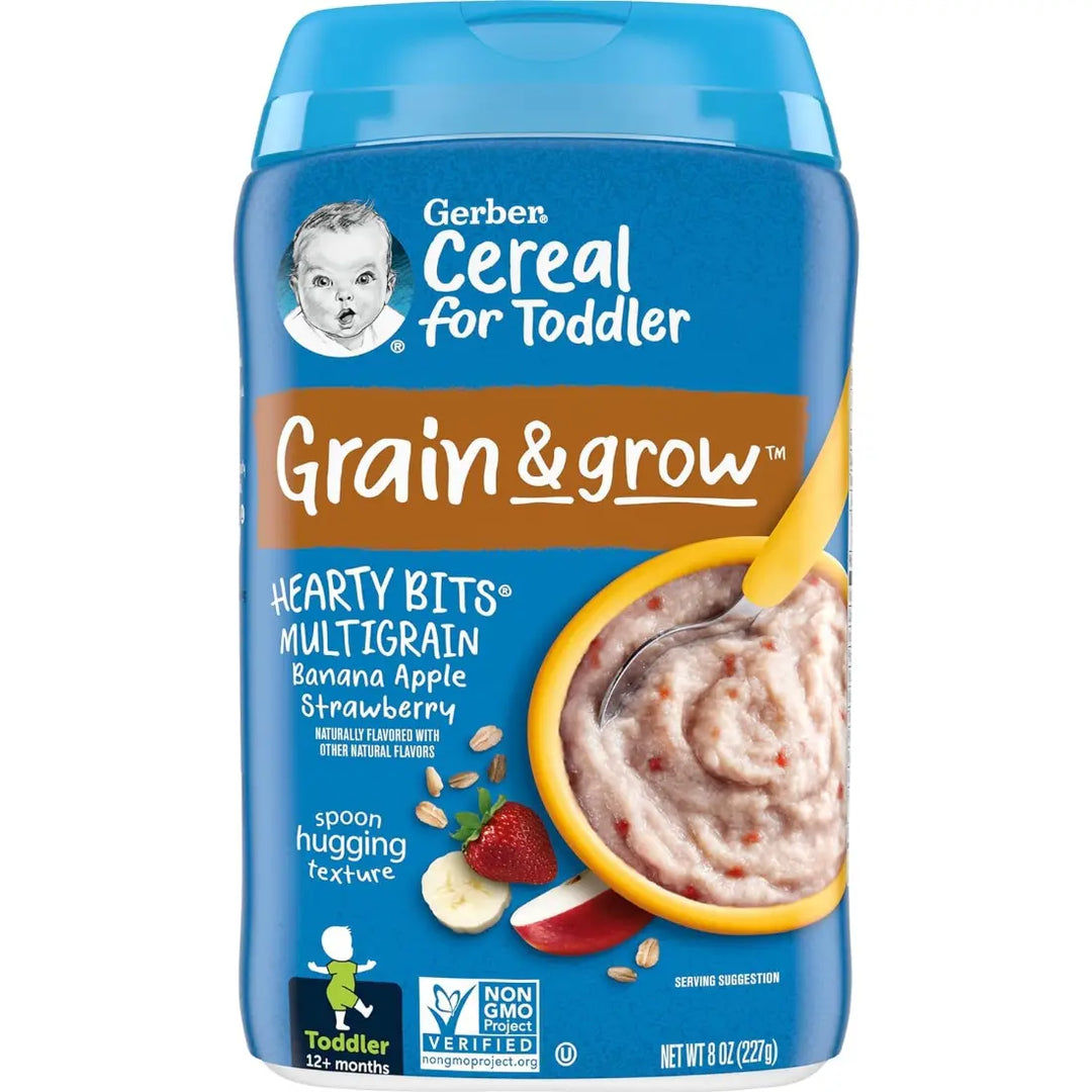 Gerber Cereal Hearty Bits Multigrain, Banana, Apple & Strawberry (227g)