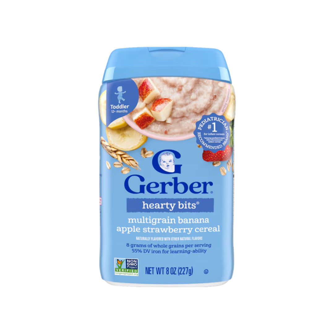 Gerber Cereal Hearty Bits Multigrain, Banana, Apple & Strawberry (227g)