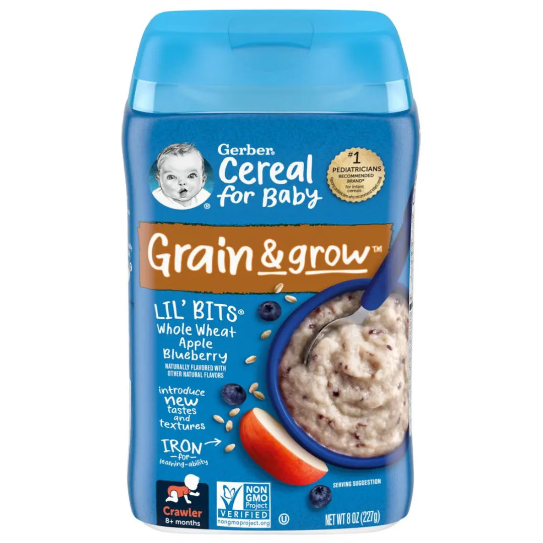 Gerber Cereal Lil' Bits Whole Wheat, Apple & Blueberry (227g)