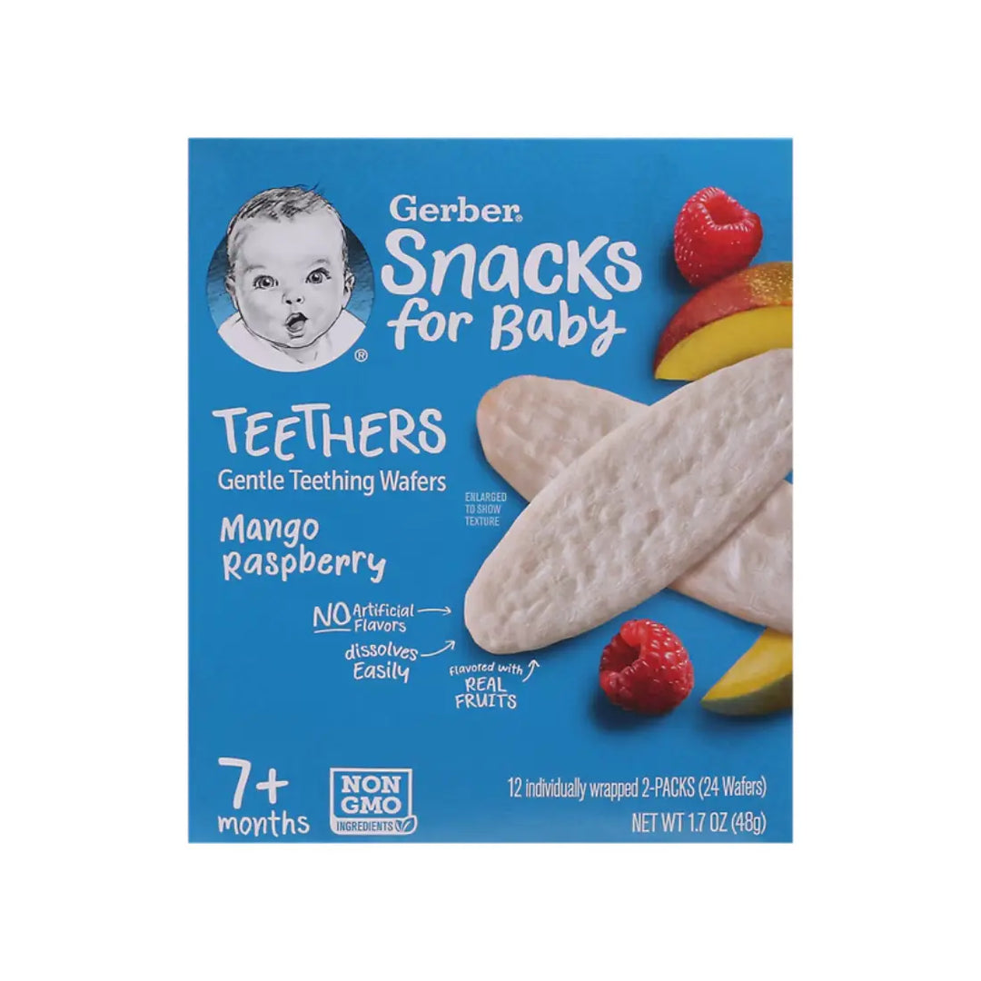 Gerber Teethers Gentle Teething Wafers Mango and Raspberry (48g)