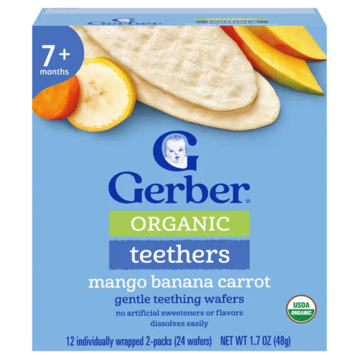 Gerber Teethers Gentle Teething Wafers Organic Mango Banana Carrot (48g)