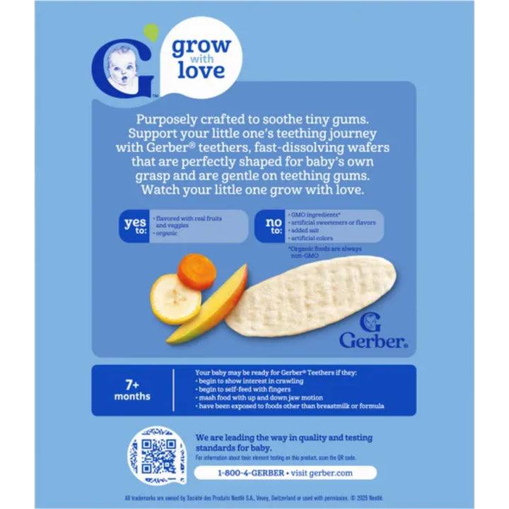 Gerber Teethers Gentle Teething Wafers Organic Mango Banana Carrot (48g)
