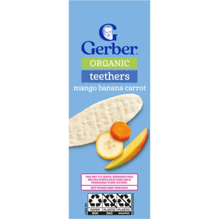 Gerber Teethers Gentle Teething Wafers Organic Mango Banana Carrot (48g)