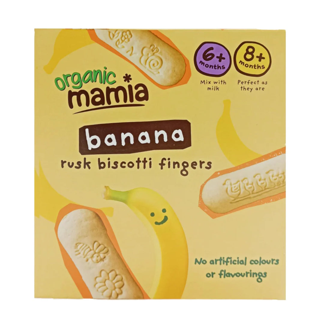 Organic Mamia Banana Rusk Biscotti Fingers (100g)