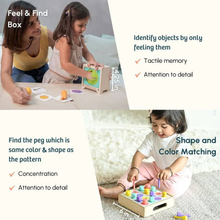 Curious Cub The Problem Solver Montessori Box -  2 Years 9 Months+ (Level 14)