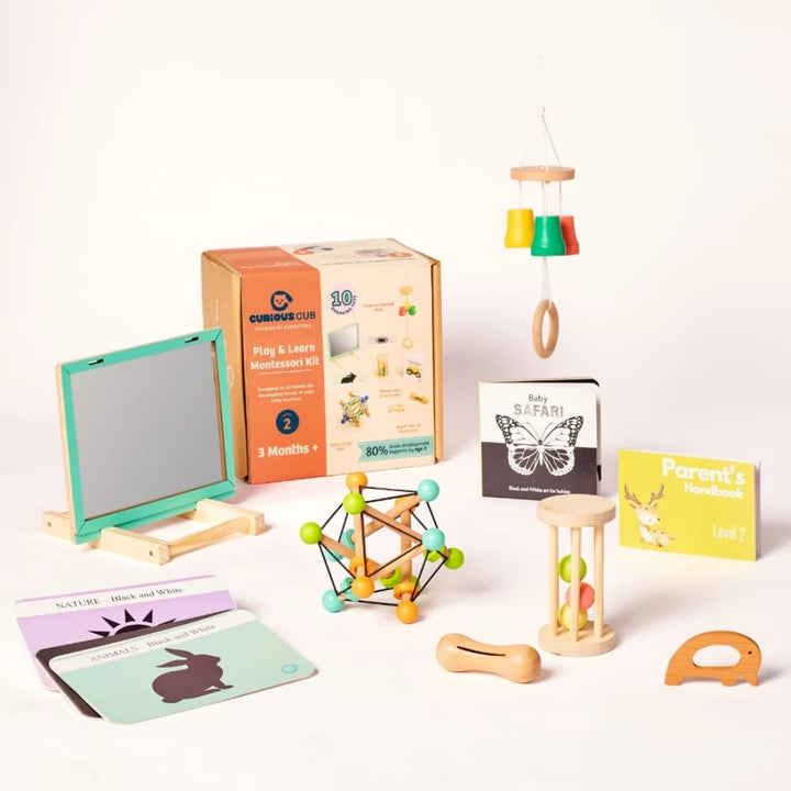 Curious Cub The Lifter Montessori Box - 3 Months+ (Level 2)