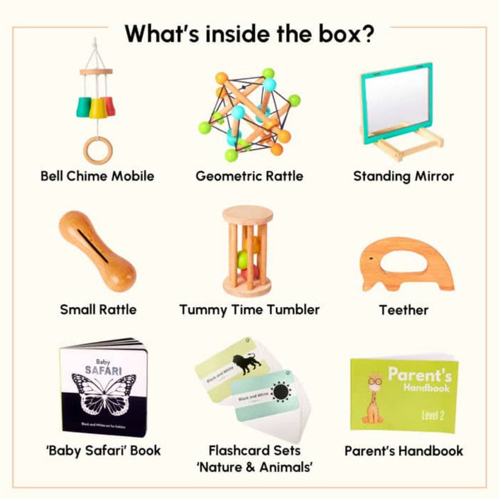 Curious Cub The Lifter Montessori Box - 3 Months+ (Level 2)