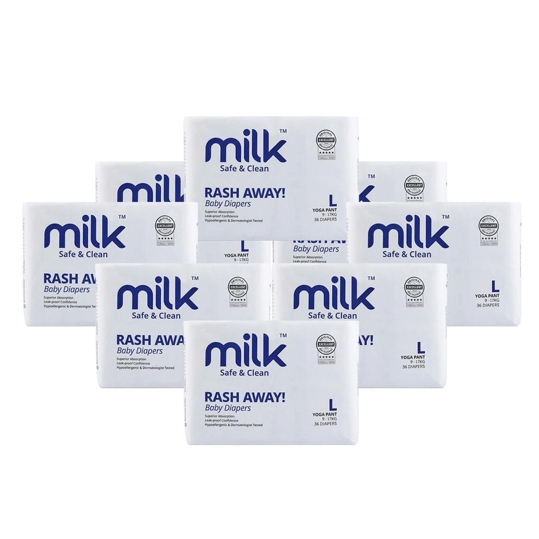 MILK Baby Diaper Yoga Pant Size 4 (L) (36 pcs) (9-17 kg)