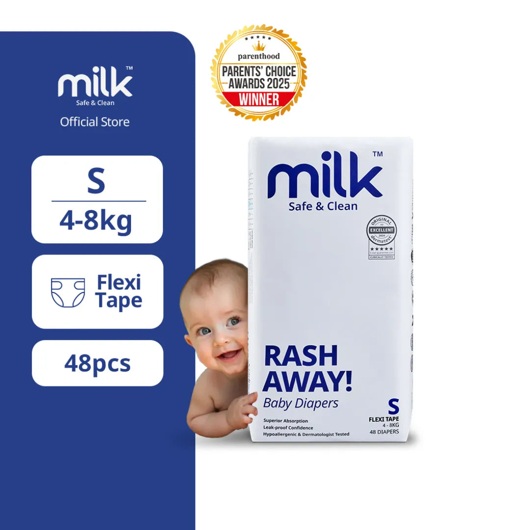 MILK Baby Diaper Flexi Tape Size 2 (S) (48 pcs) (4-8 kg)