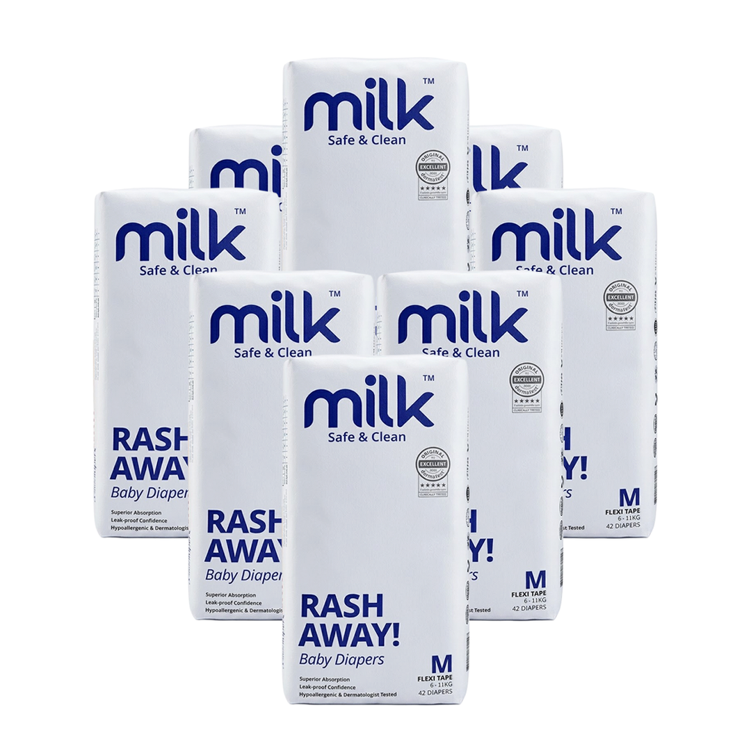 MILK Baby Diaper Flexi Tape Size 3 (M) (42 pcs) (6-11 kg)