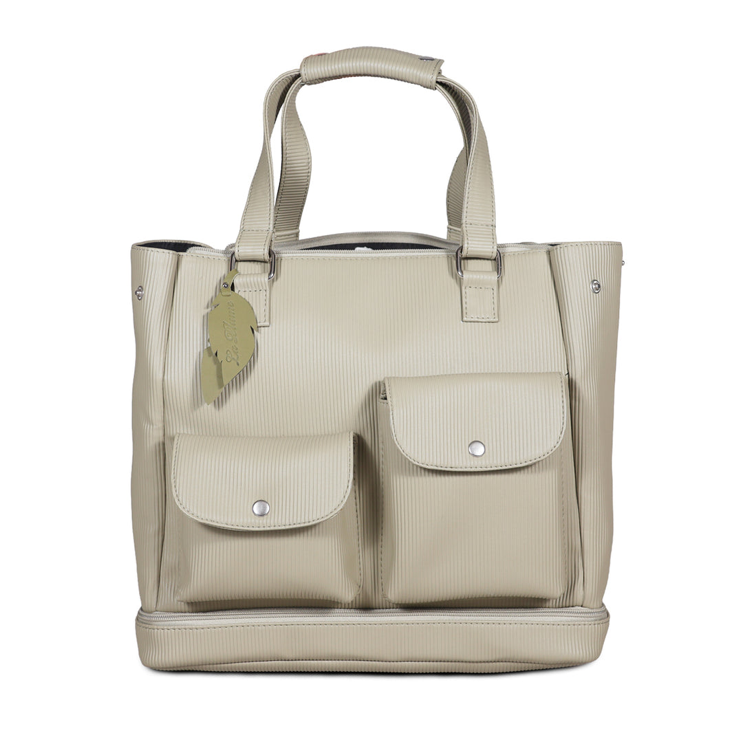 La Plume Modéa Diaper Bag - 4-in-1 Convertible Vegan Leather Baby Bag with Changing Mat &amp; Insulated Bottle Holders