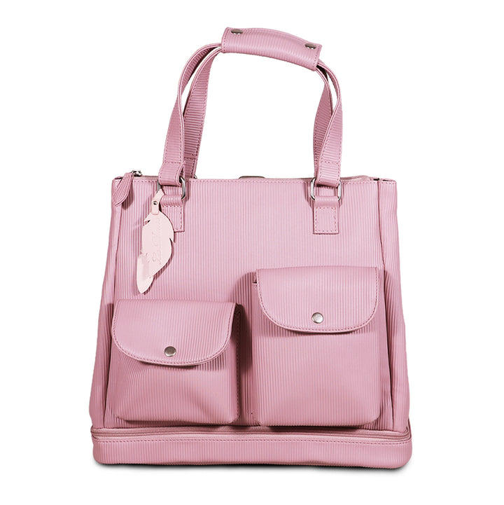 La Plume Modéa Diaper Bag - 4-in-1 Convertible Vegan Leather Baby Bag with Changing Mat &amp; Insulated Bottle Holders