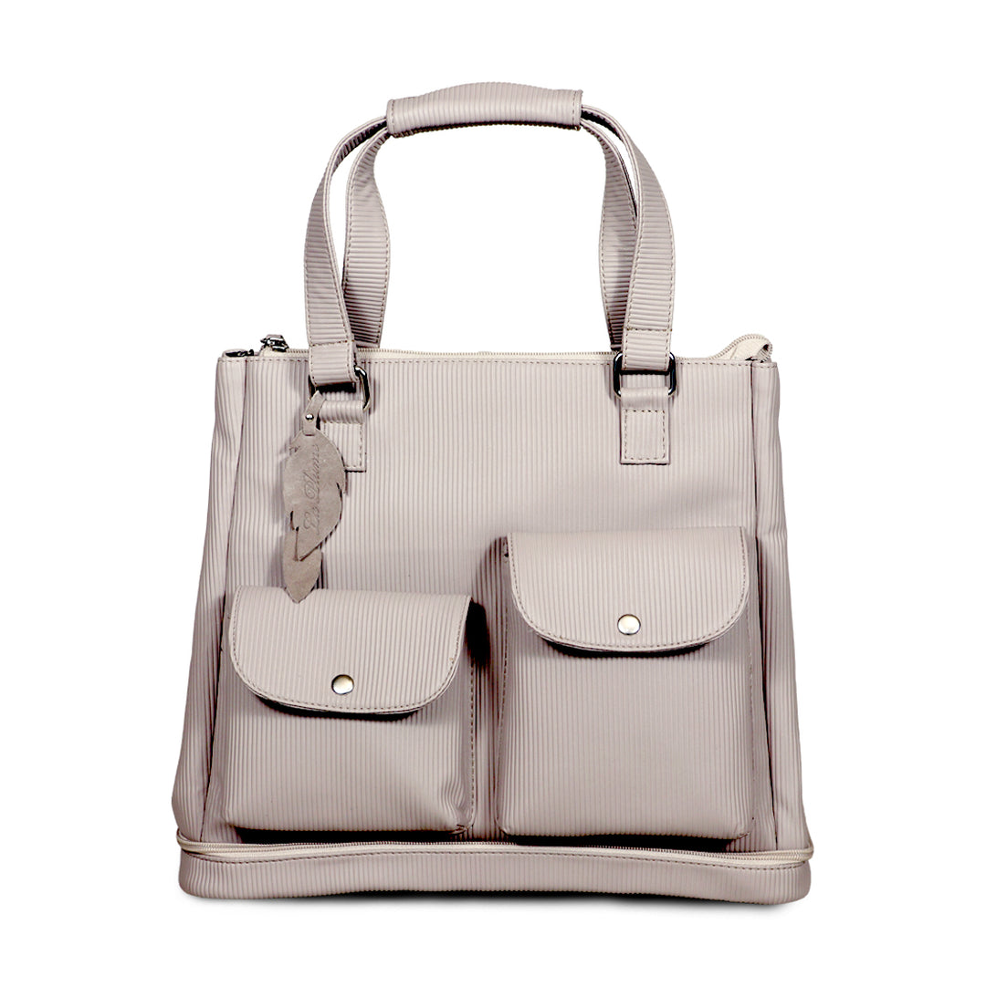 La Plume Modéa Diaper Bag - 4-in-1 Convertible Vegan Leather Baby Bag with Changing Mat &amp; Insulated Bottle Holders