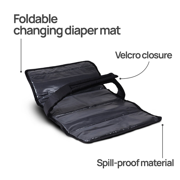 La Plume Modéa Diaper Bag - 4-in-1 Convertible Vegan Leather Baby Bag with Changing Mat &amp; Insulated Bottle Holders