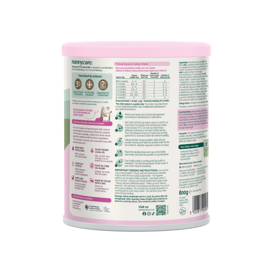 Nannycare Goat Stage 1 First Infant Milk (0-6 Months) (800g)