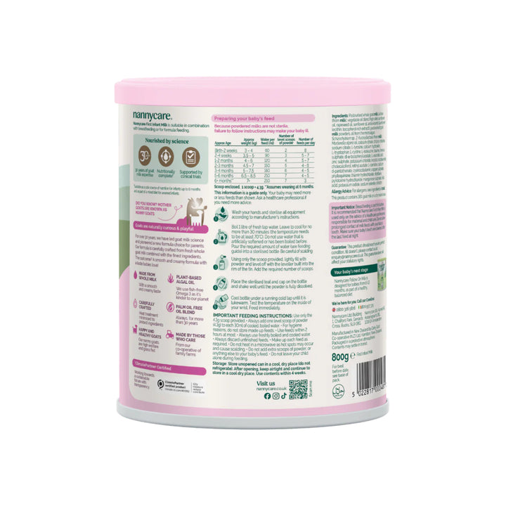 Nannycare Goat Stage 1 First Infant Milk (0-6 Months) (800g)