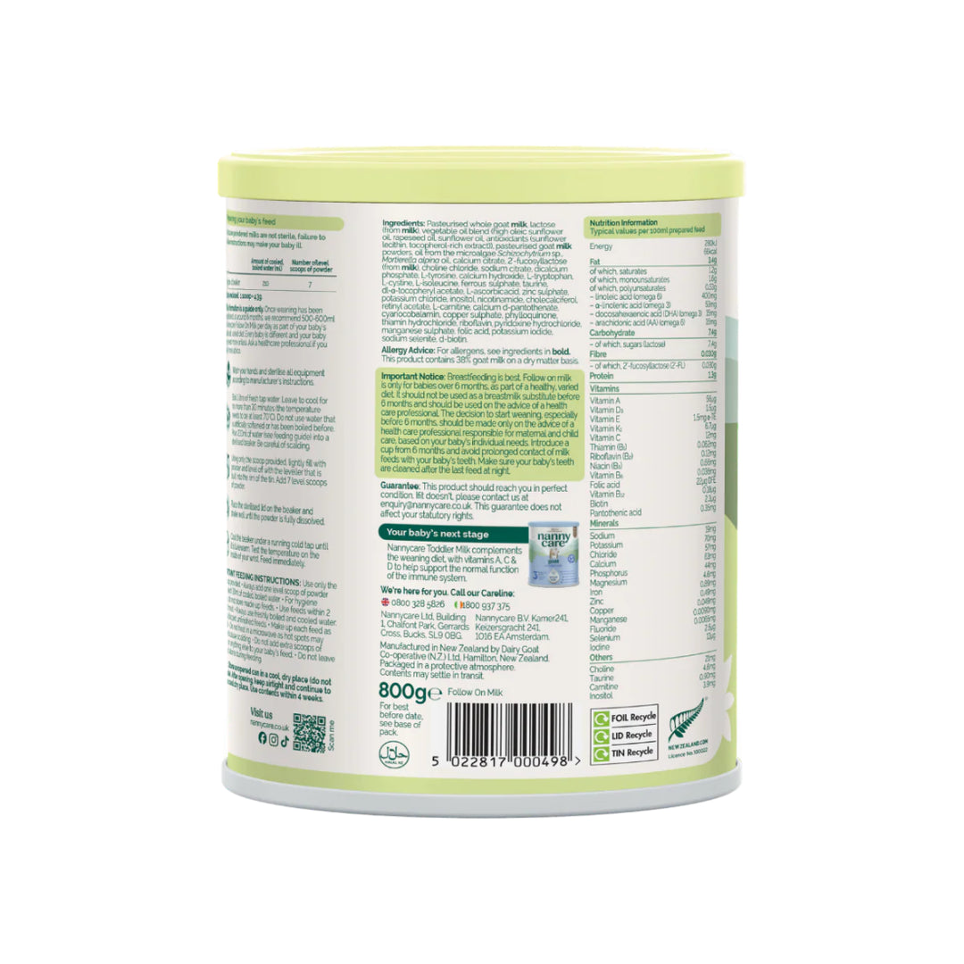 Nannycare Goat Stage 2 Follow On Milk (6-12 Months) (800g)