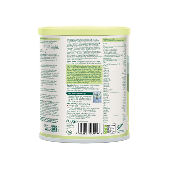 Nannycare Goat Stage 2 Follow On Milk (6-12 Months) (800g)