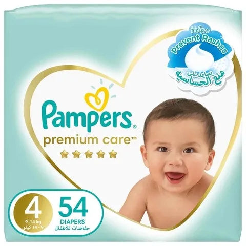 Pampers Premium Care Taped Diapers Size 4 (54 pcs) (9-14KG)