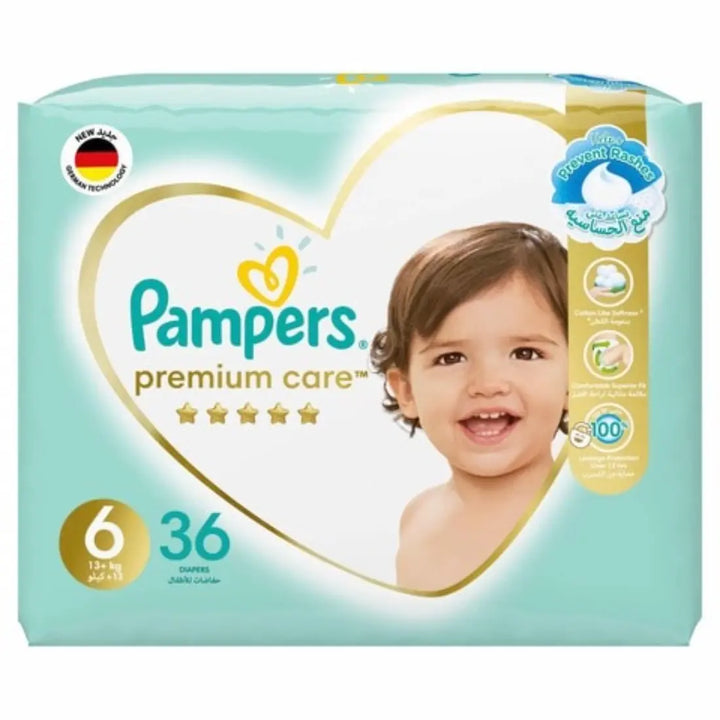Pampers Premium Care Taped Diapers Size 6 (36 pcs) (13+KG)
