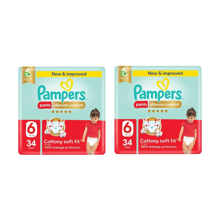 Pampers Ultimate Comfort Pants Diapers Size 6 (34 pcs) (16+KG)