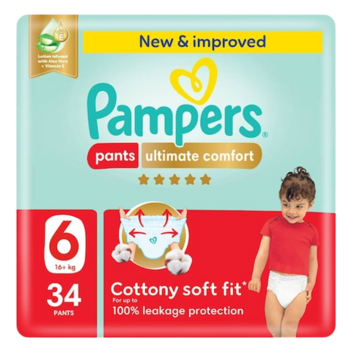 Pampers Ultimate Comfort Pants Diapers Size 6 (34 pcs) (16+KG)