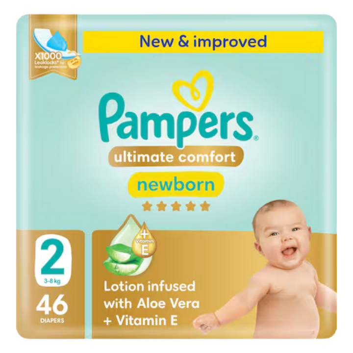 Pampers Ultimate Comfort Taped Diapers Size 2 (46 pcs) (3-8KG)