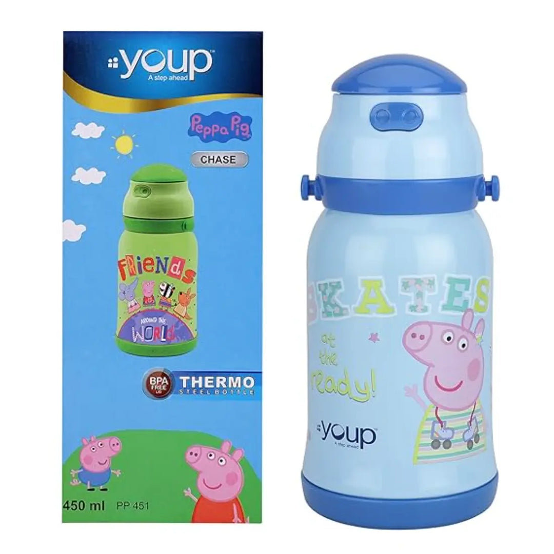 Peppa Pig Stainless Steel Bottle - Chase (450 ml) - Blue