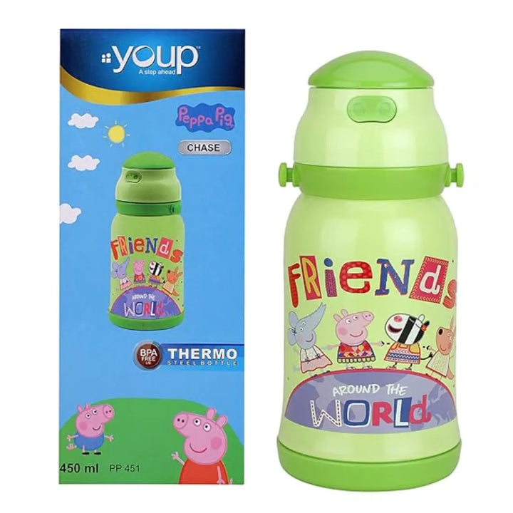 Peppa Pig Stainless Steel Bottle - Chase (450 ml) - Green