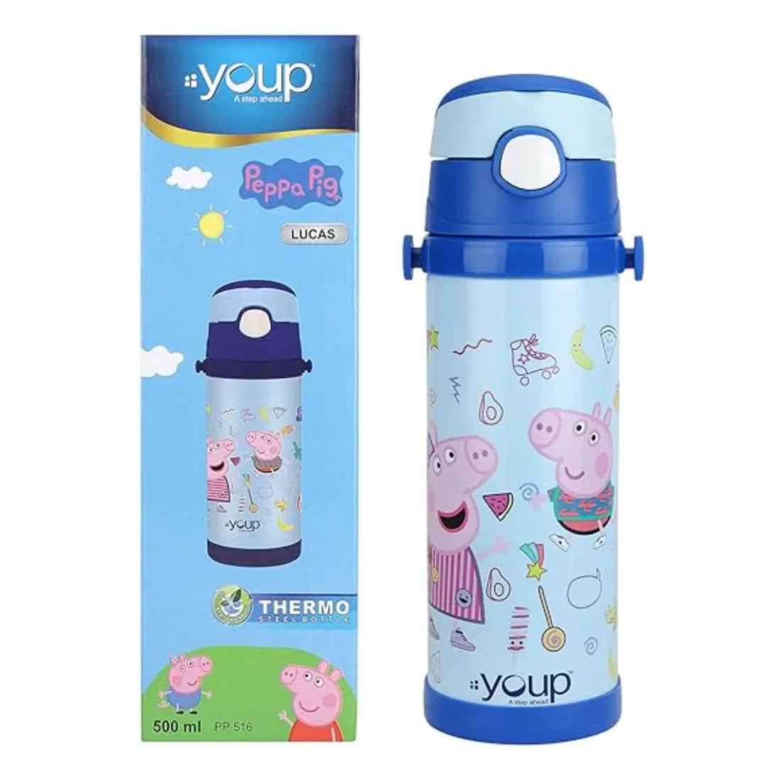 Peppa Pig Stainless Steel Bottle - Lucas (500 ml) - Blue