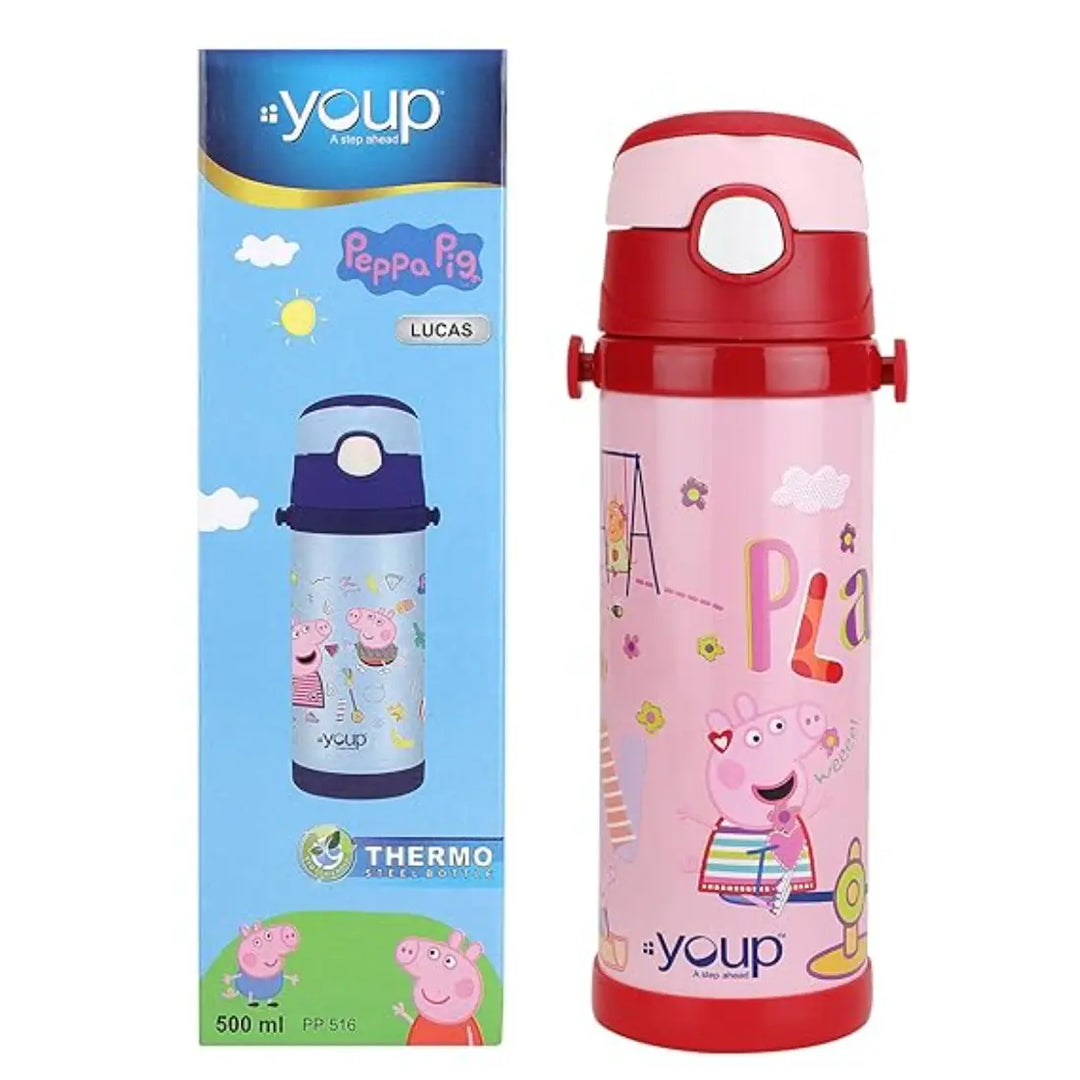 Peppa Pig Stainless Steel Bottle - Lucas (500 ml) - Pink