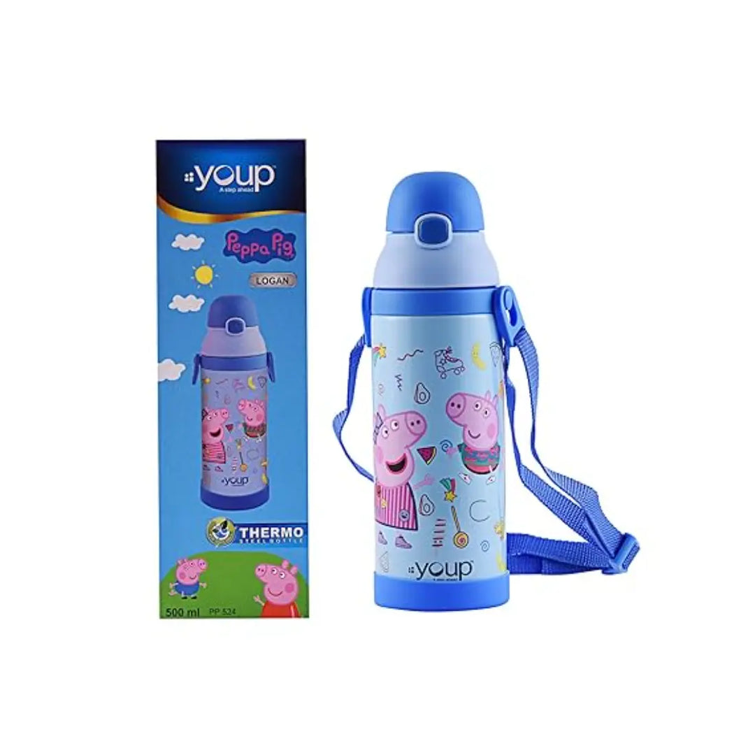 Peppa Pig Stainless Steel Bottle - Logan (500 ml) - Blue