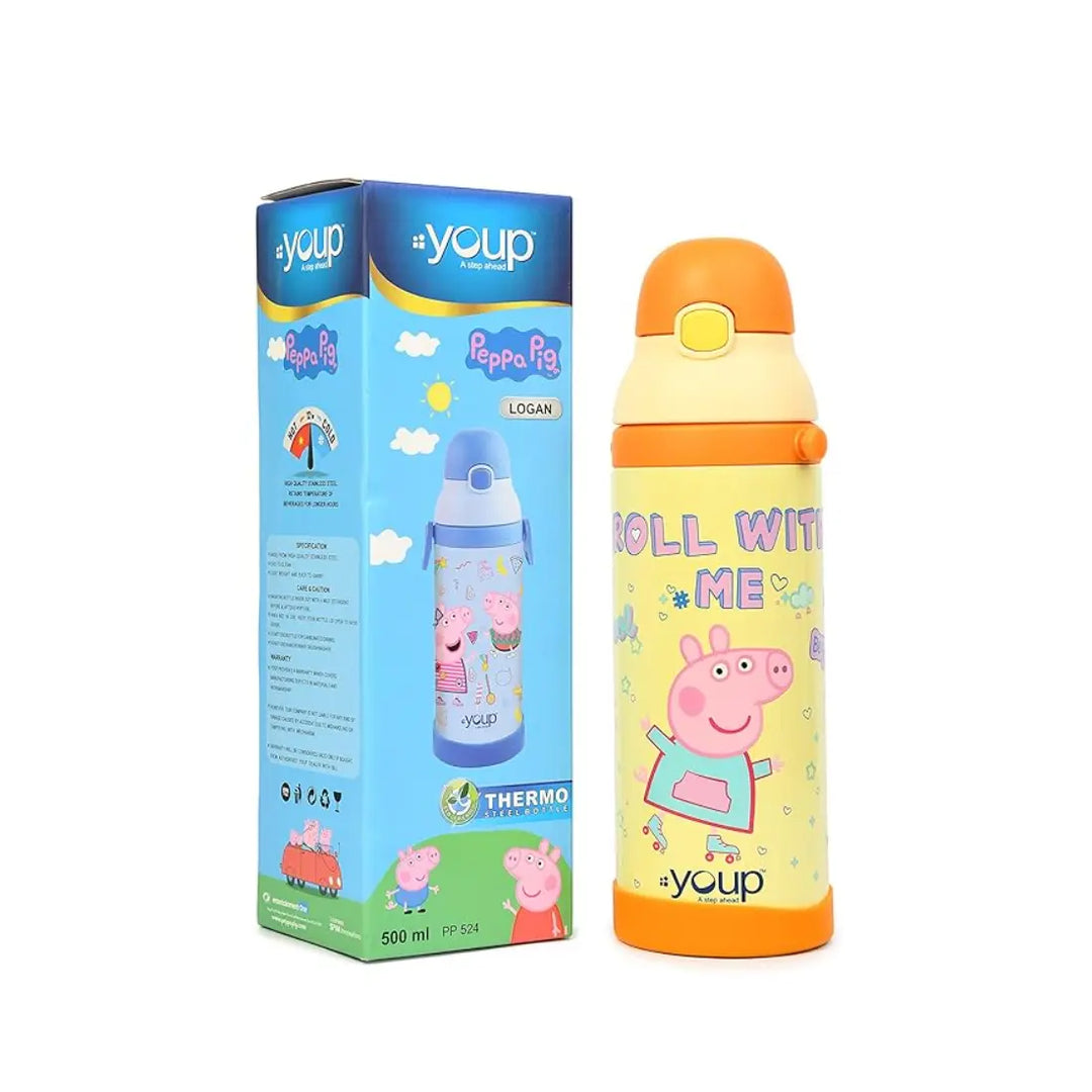 Peppa Pig Stainless Steel Bottle - Logan (500 ml) - Orange