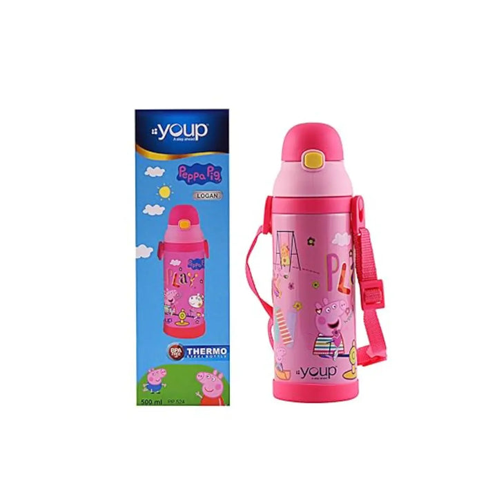 Peppa Pig Stainless Steel Bottle - Logan (500 ml) - Pink