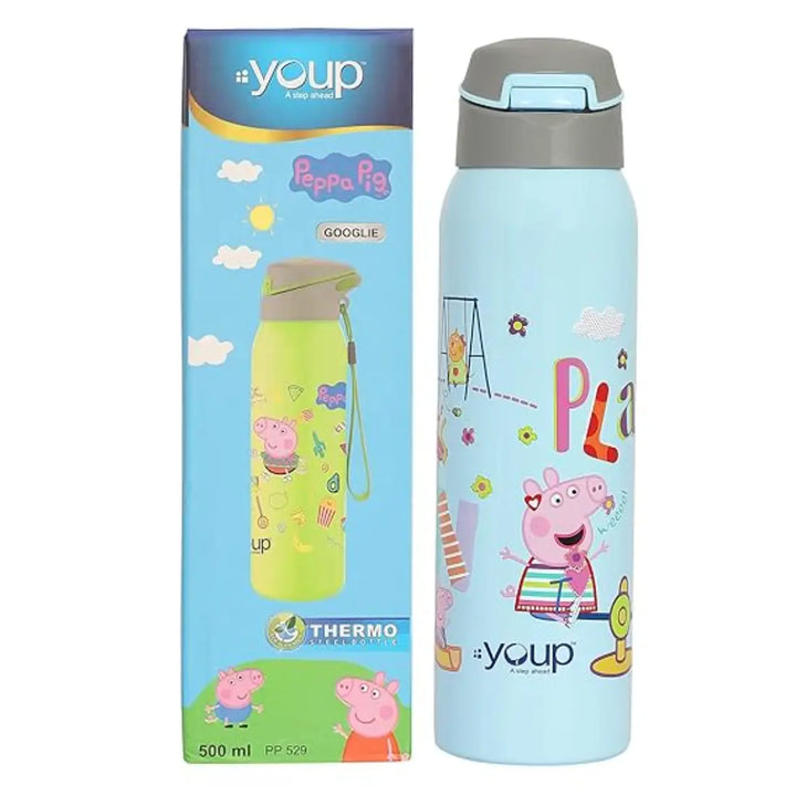 Peppa Pig Stainless Steel Bottle - Googlie (500 ml) - Blue