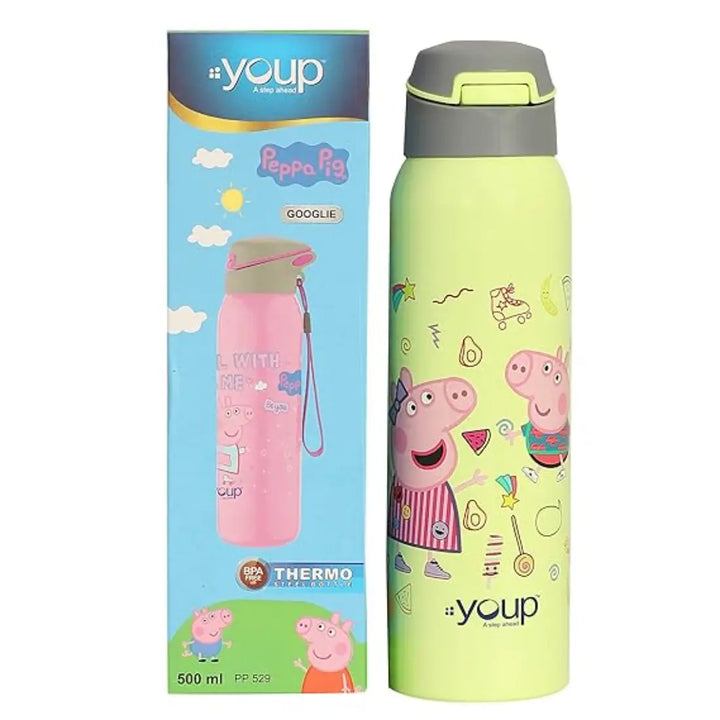 Peppa Pig Stainless Steel Bottle - Googlie (500 ml) - Green