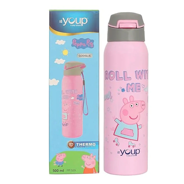 Peppa Pig Stainless Steel Bottle - Googlie (500 ml) - Pink