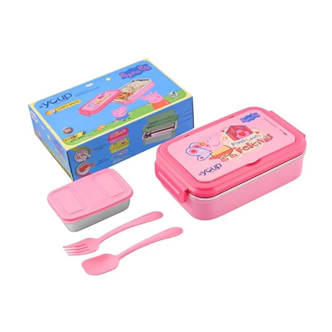 Peppa Pig Stainless Steel Lunch Box - Lunch Break (850 ml) - Pink