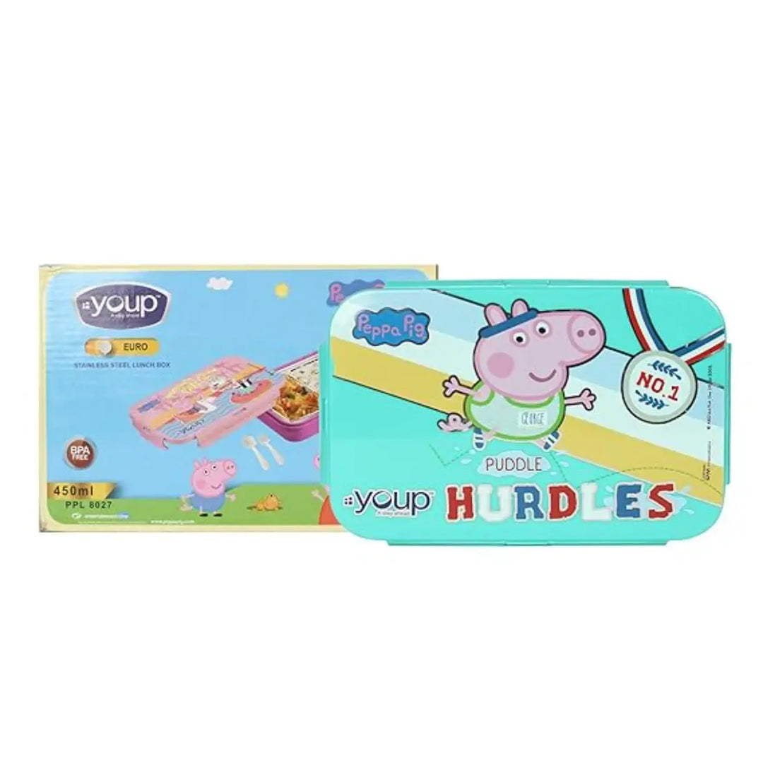 Peppa Pig Stainless Steel Lunch Box - Euro (450 ml) - Red