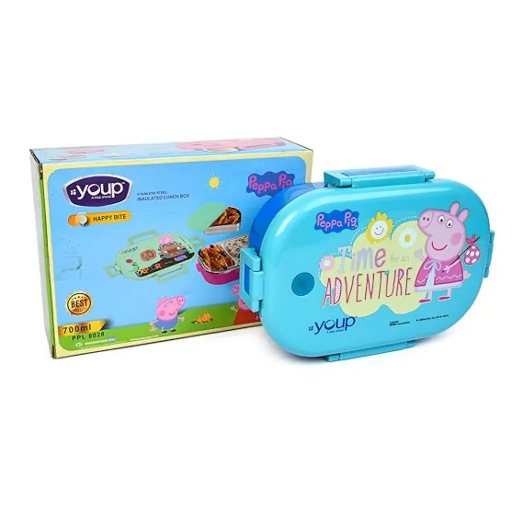 Peppa Pig Stainless Steel Lunch Box - Happy Bite (750 ml) - Blue