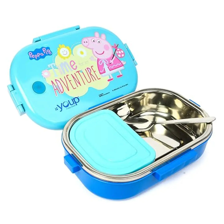 Peppa Pig Stainless Steel Lunch Box - Happy Bite (750 ml) - Blue