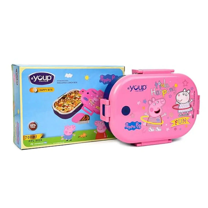 Peppa Pig Stainless Steel Lunch Box - Happy Bite (750 ml) - Pink