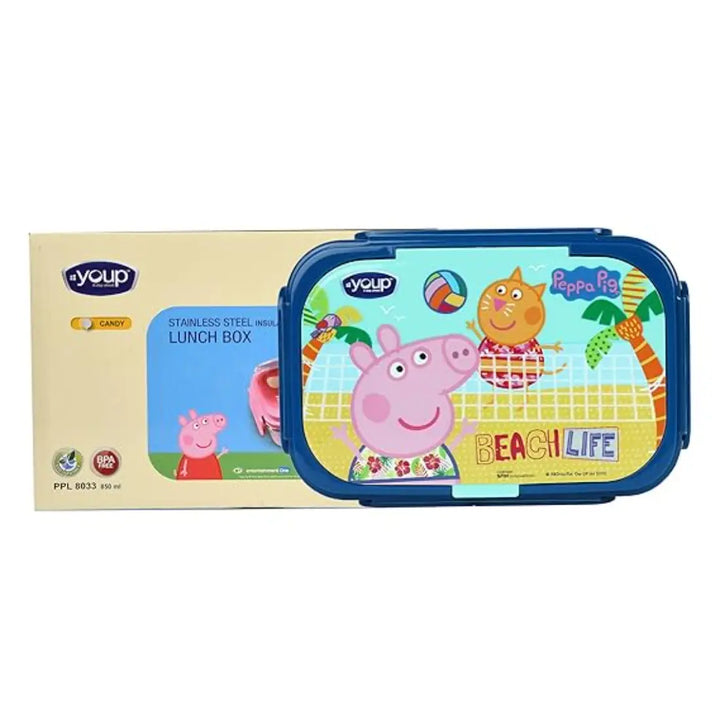 Peppa Pig Stainless Steel Lunch Box - Candy (850 ml) - Blue