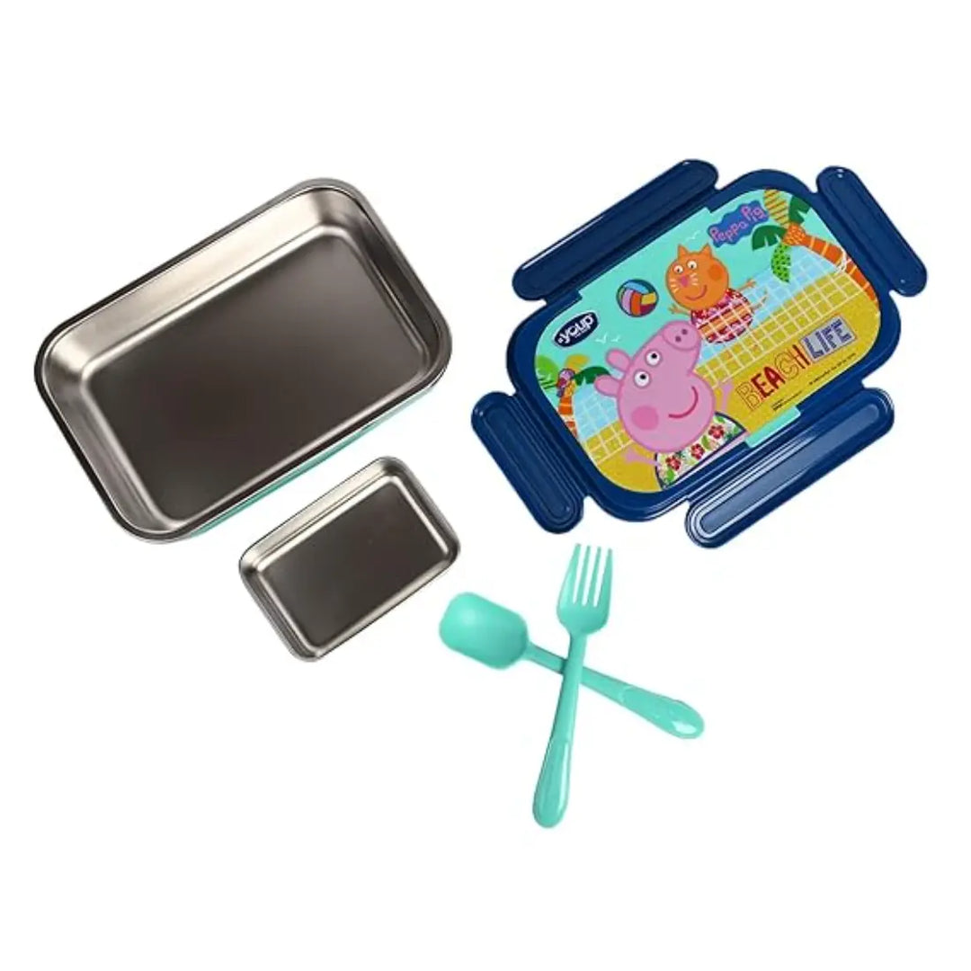 Peppa Pig Stainless Steel Lunch Box - Candy (850 ml) - Blue