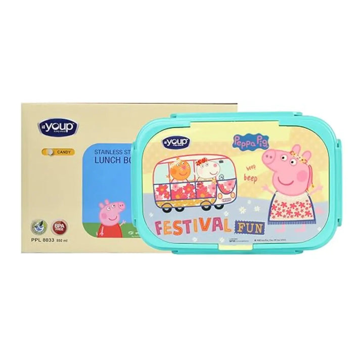 Peppa Pig Stainless Steel Lunch Box - Candy (850 ml) - Yellow