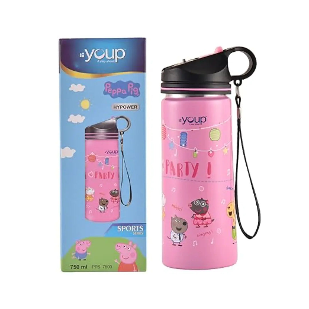 Peppa Pig Stainless Steel Bottle - Hypower (750 ml) - Pink